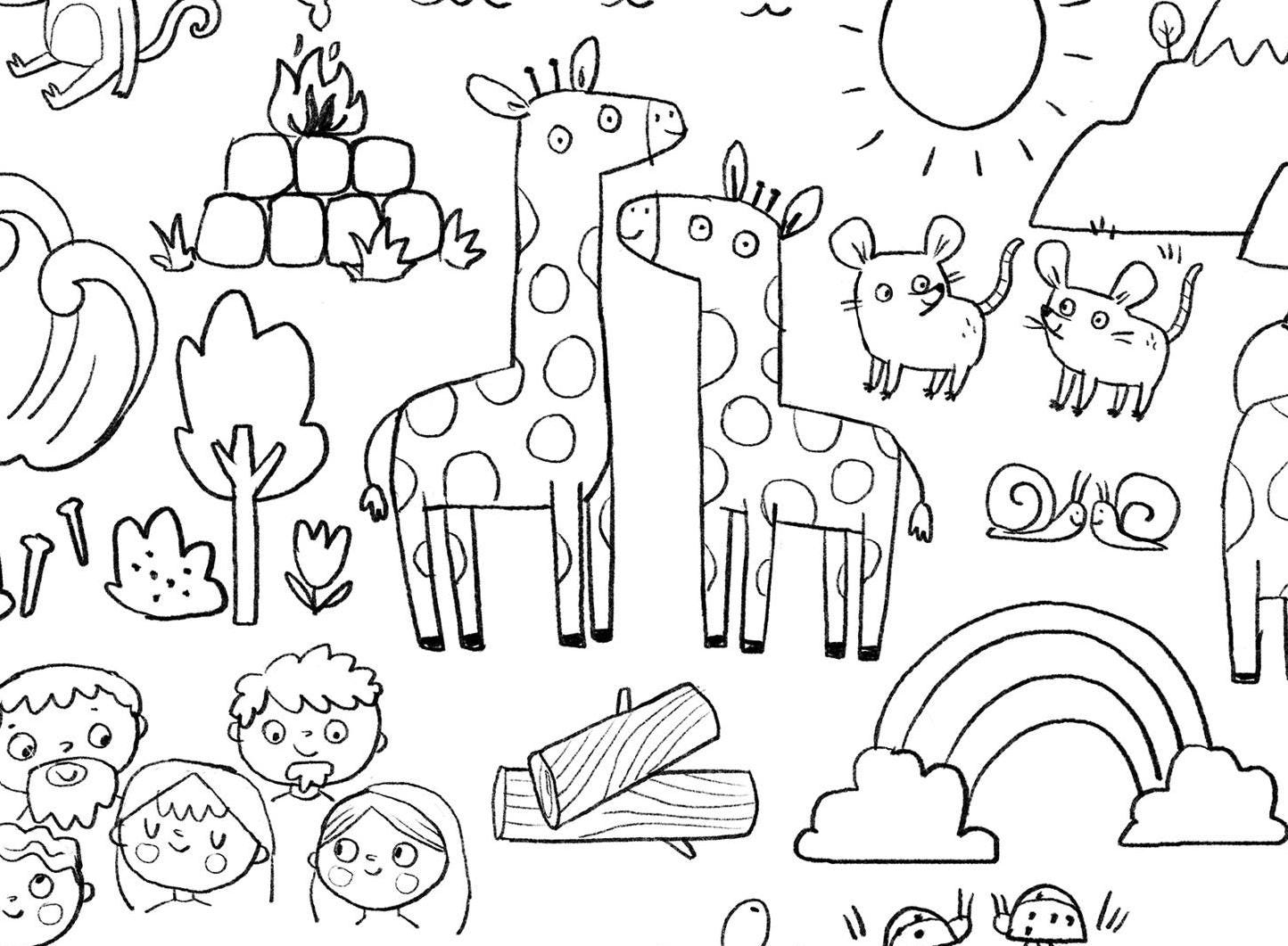 Noah s Ark SEARCH And FIND Coloring Page Instant Download Etsy