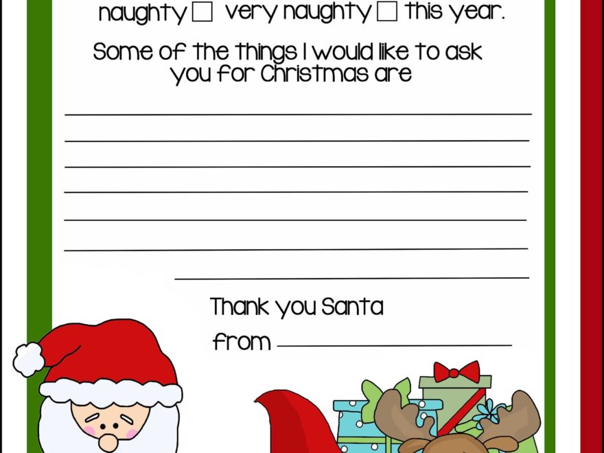 North Pole Letter To Santa FREE Printable