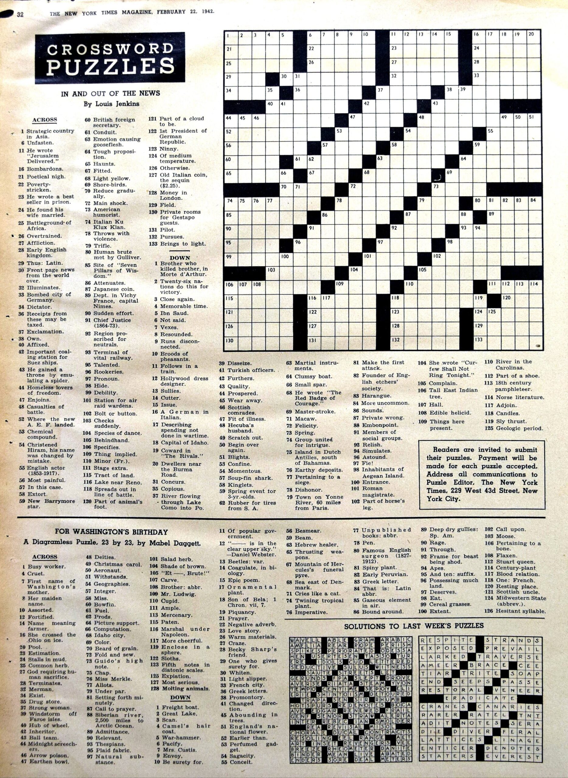 New York Times Crossword Puzzle Printable