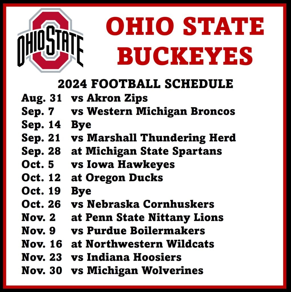 Osu Football Schedule 2025 Printable