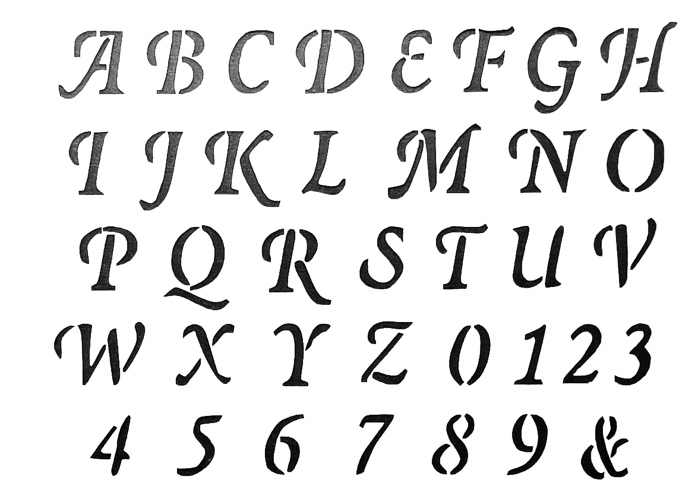 Old English Capital Letters Alphabet Stencil For Walls Furniture Or Craft Use Letter Height 53mm Etsy