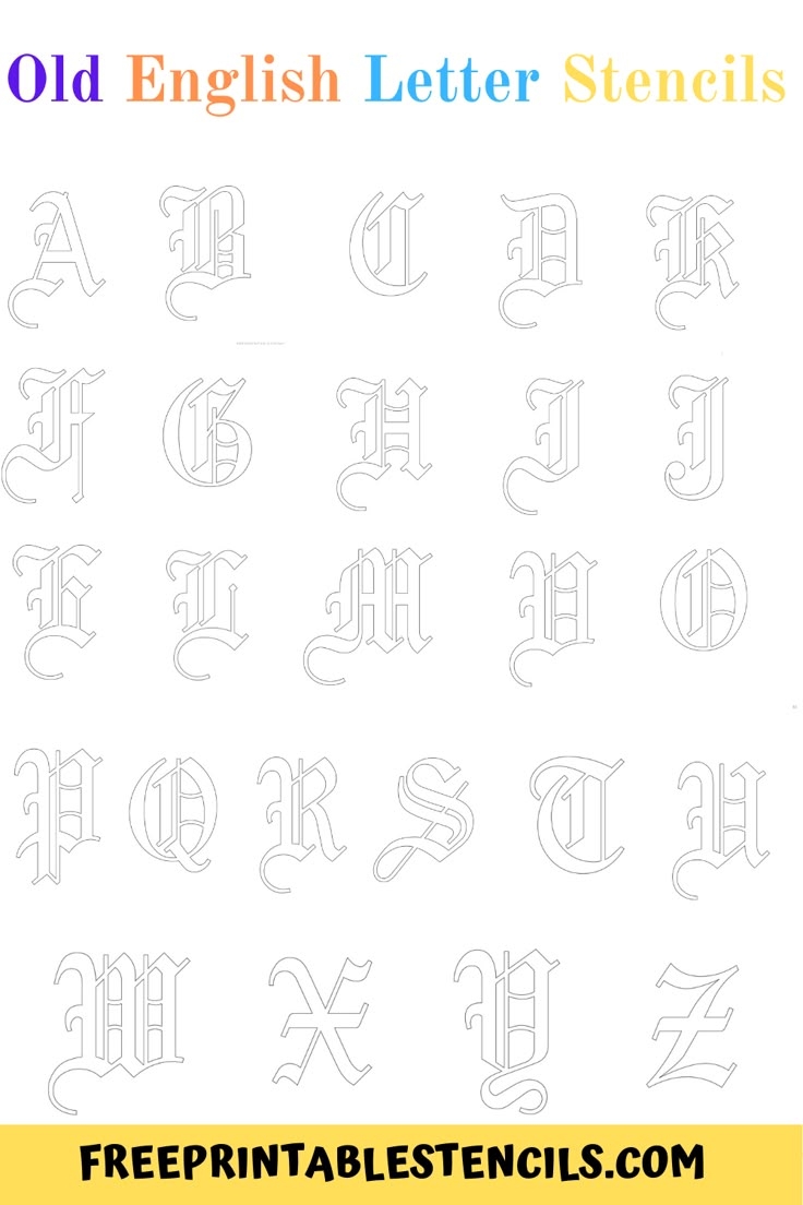 Old English Stencils Free Printable