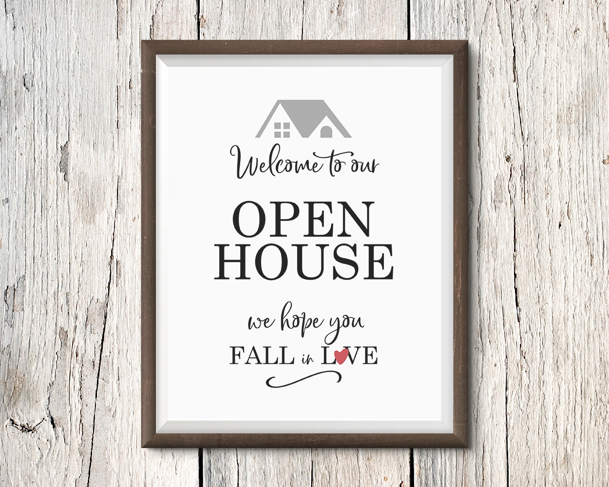 Open House Sign Realtor Printable Print And Frame Welcome Open House Real Estate Printable Personalized Printable Digital Download DIY Etsy