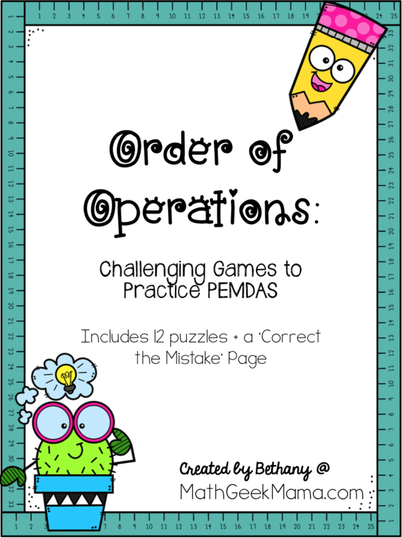 Order Of Operations Games Printable