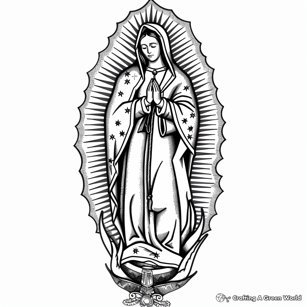 Our Lady Of Guadalupe Coloring Pages Free Printable 