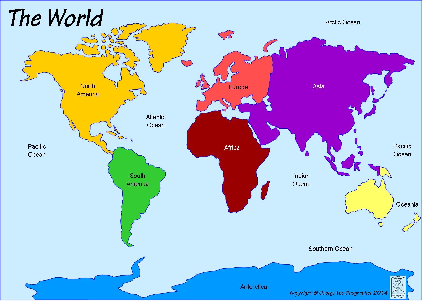 Free Printable Continents And Oceans