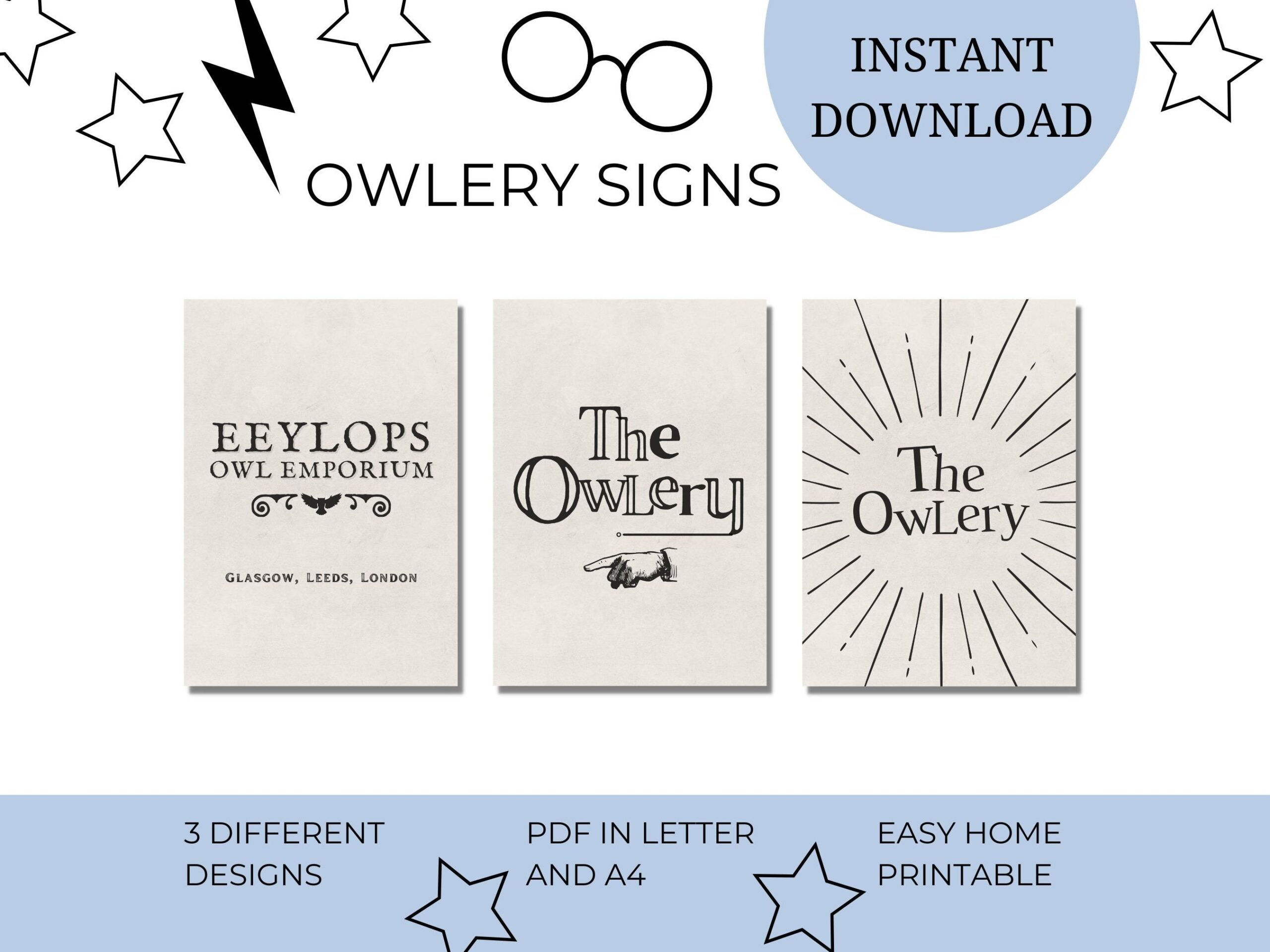 Harry Potter Free Printable Owl Emporium Signs