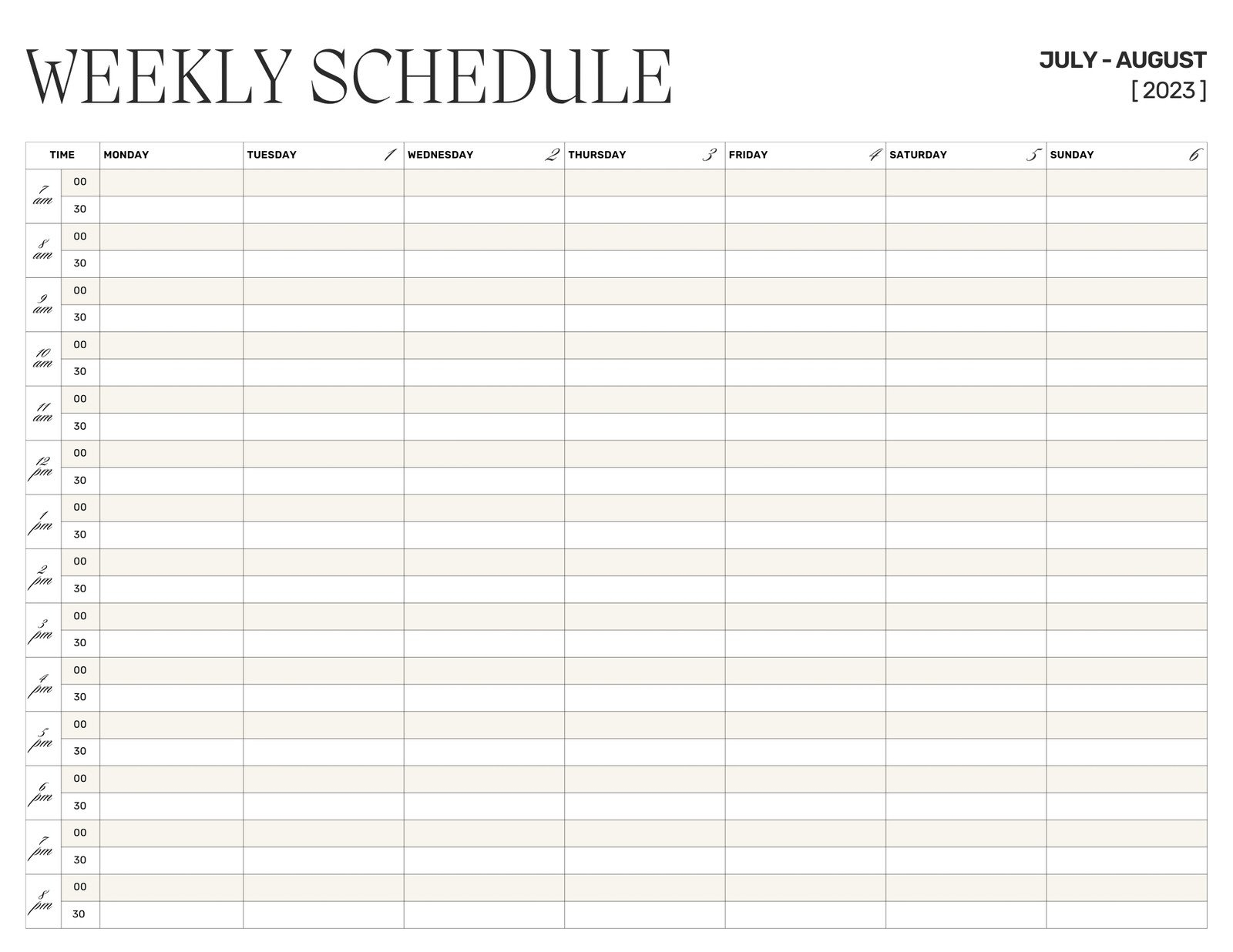 Page 2 Free And Customizable Weekly Planner Templates Canva