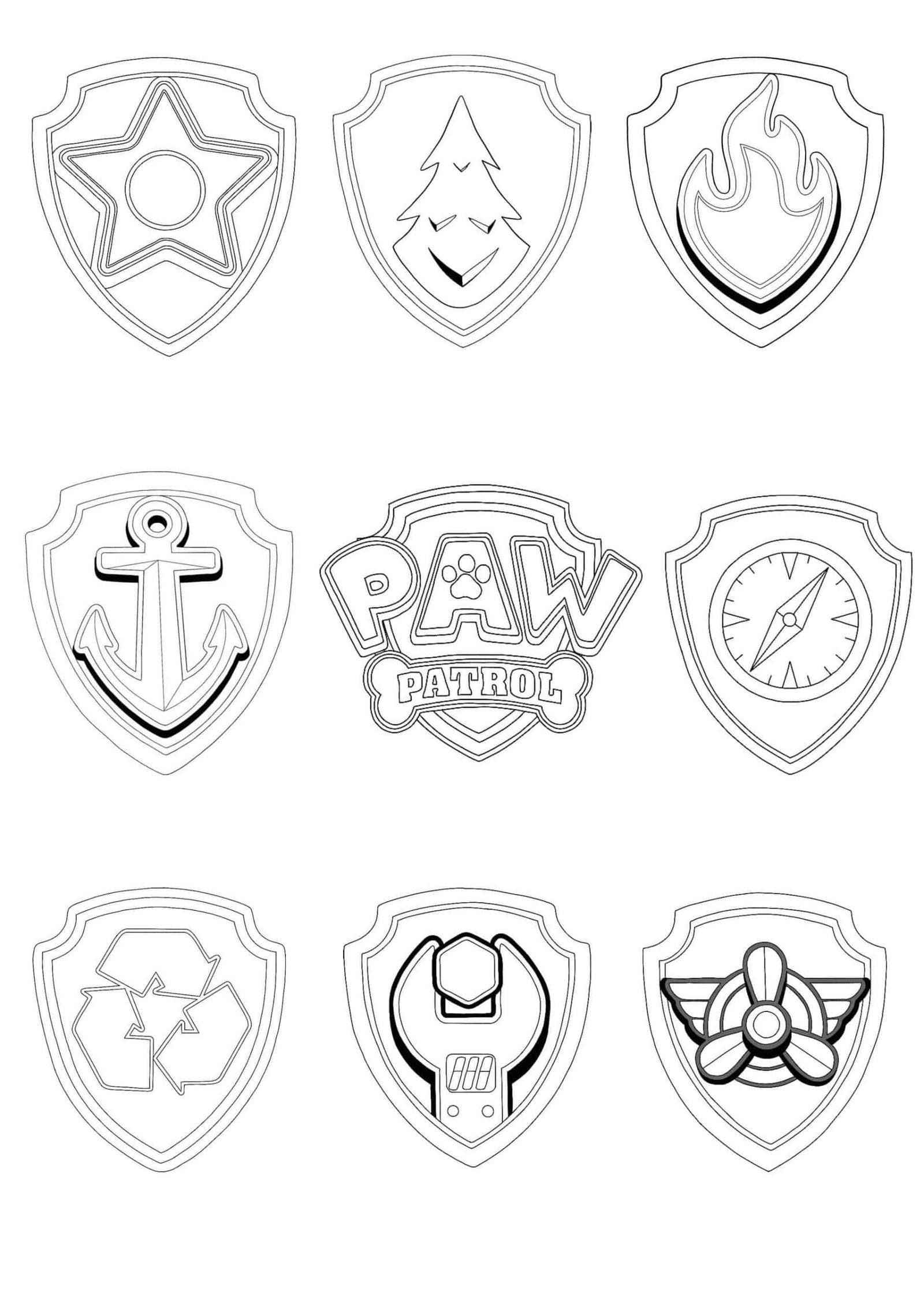 Paw Patrol Badges Coloring Pages 19 Free Printable Coloring Sheets