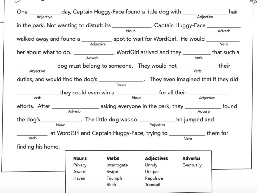 PBS KIDS On X How Many Words Can Your Child Wow You With In This Printable Fill in the blank Game From WordGirl Https t co oVgvI360bg Https t co oh6mcmcDNe X