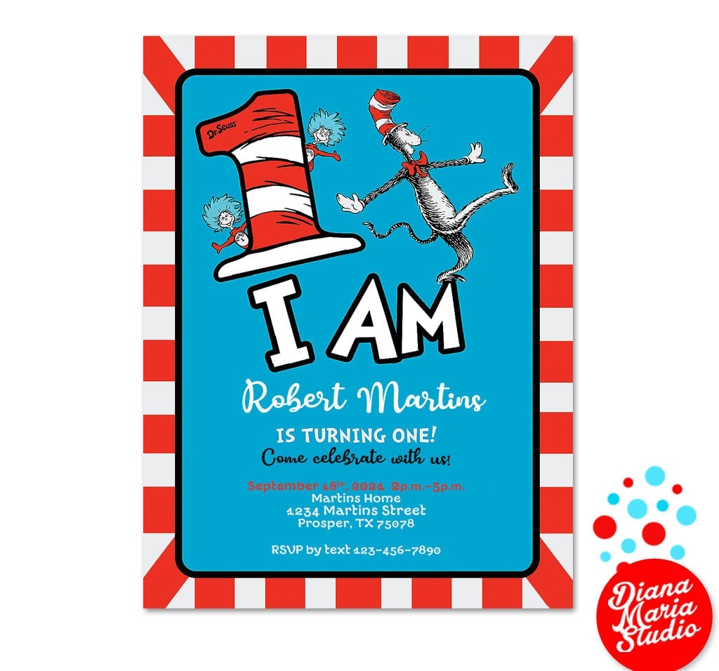 Free Printable Cat In The Hat Invitations