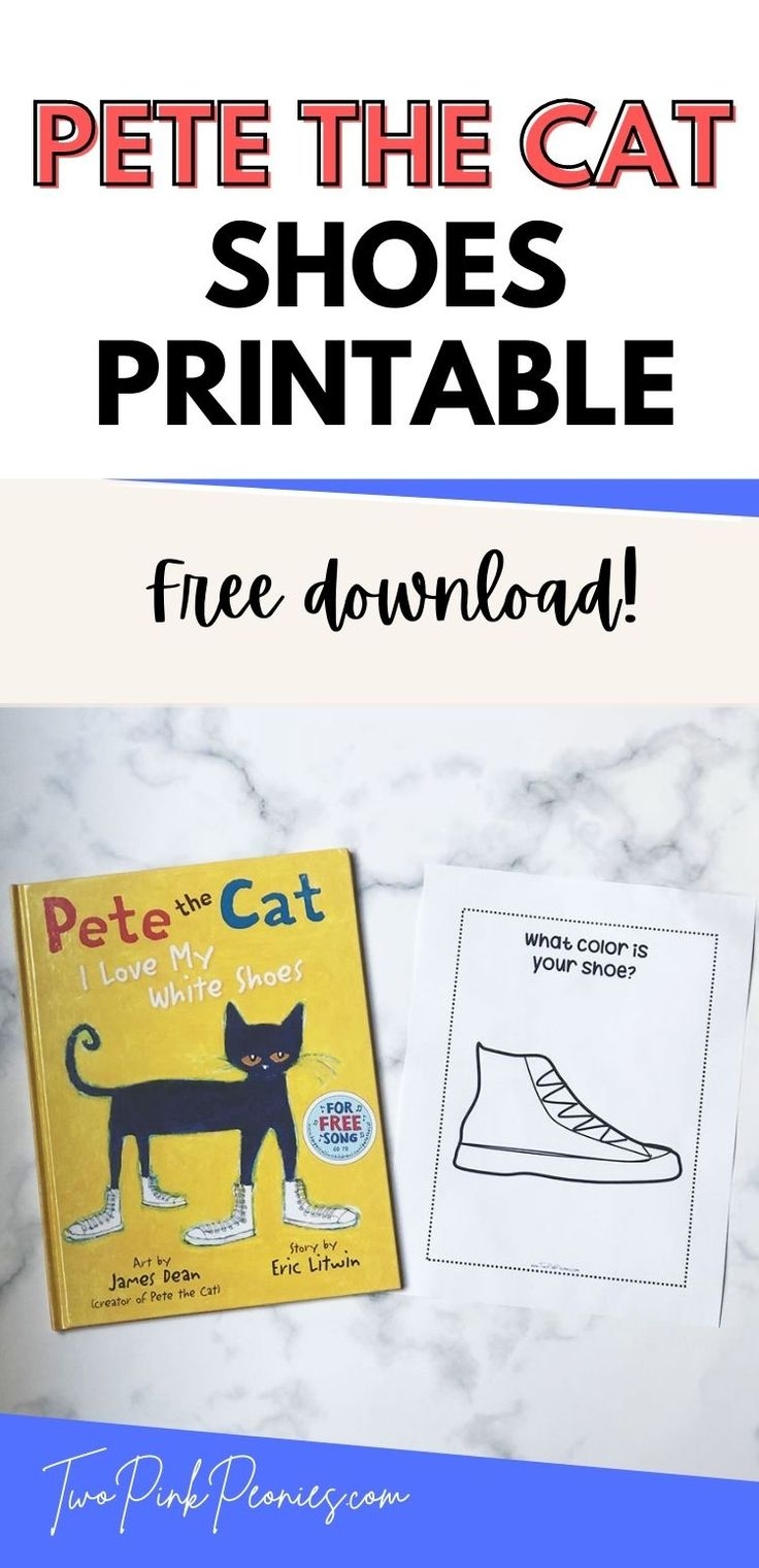 Pete The Cat Shoes Book Inspired Printable FREE PDF 