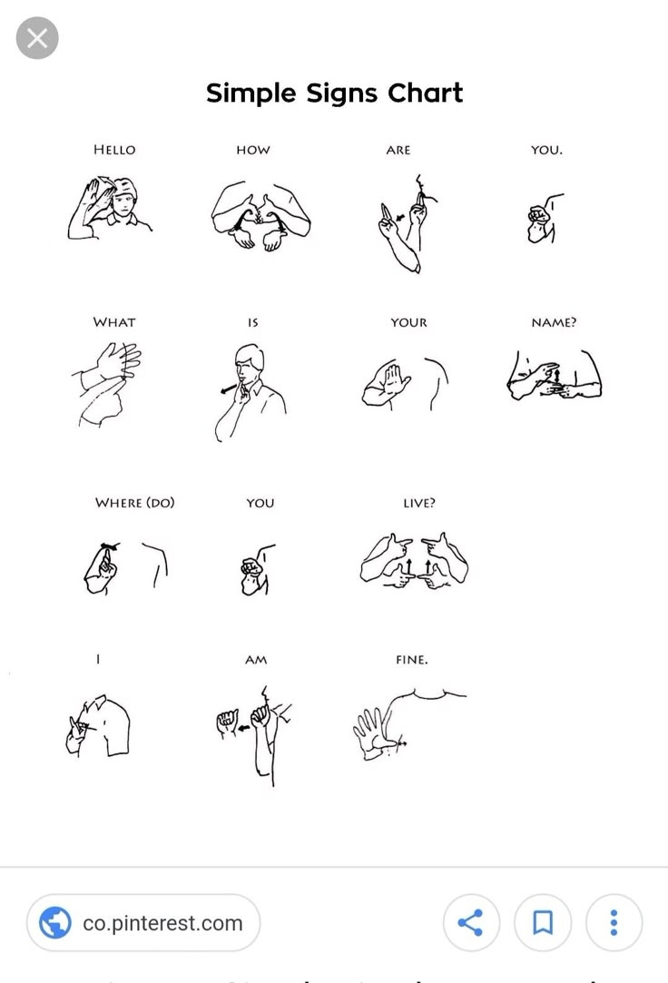 Beginner Free Printable Sign Language Words