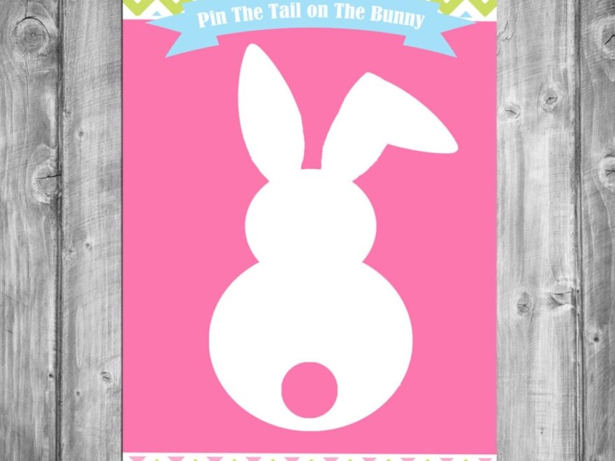 Pin The Tail On The Bunny Game Printable Instant Download Easter Chevron Collection Etsy