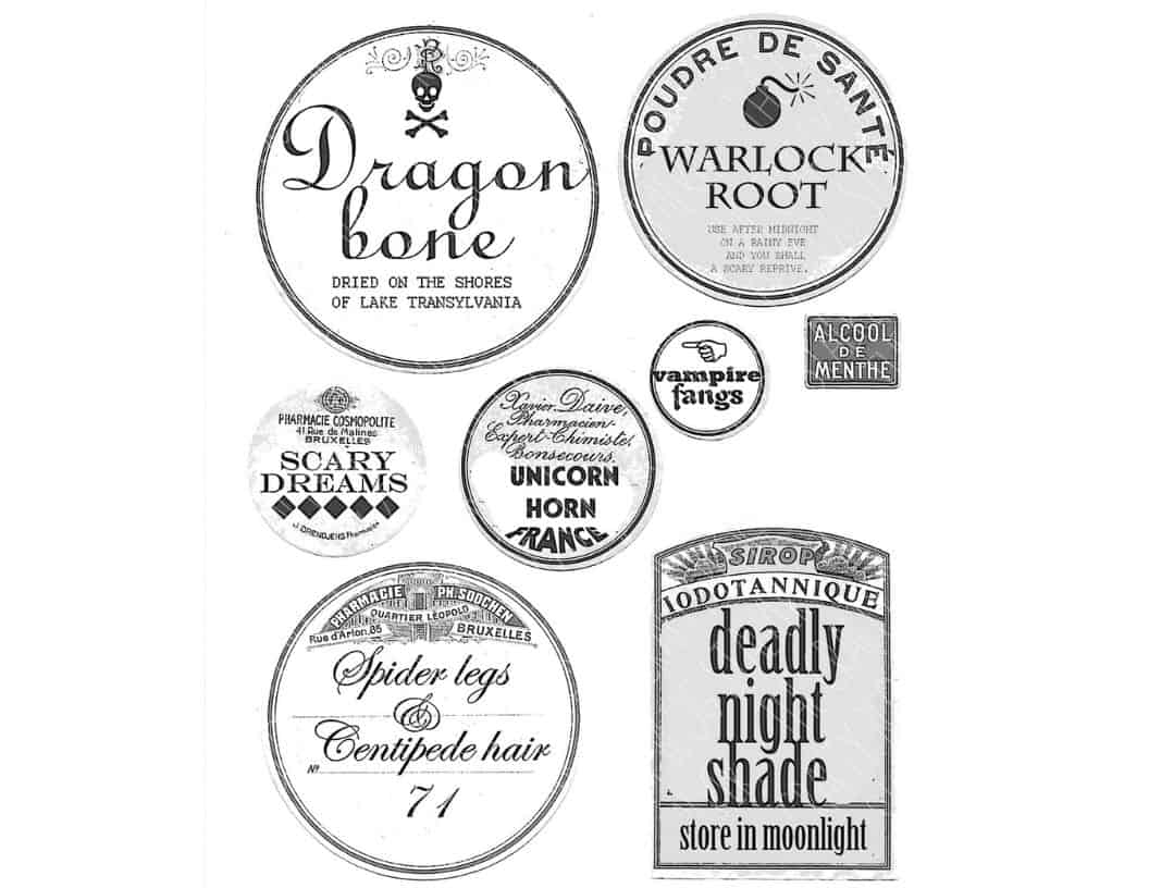 Free Halloween Bottle Labels Printable