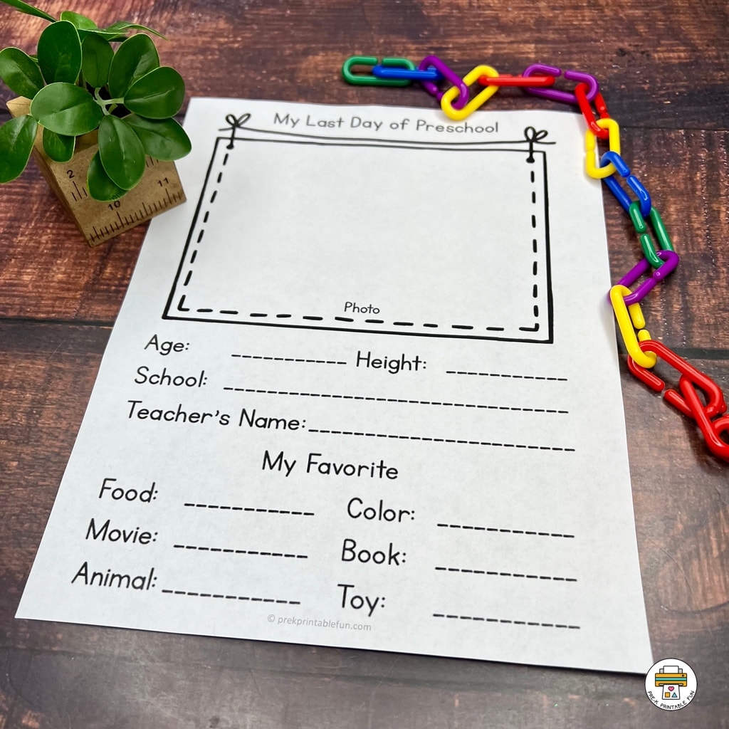 Preschool Memory Book