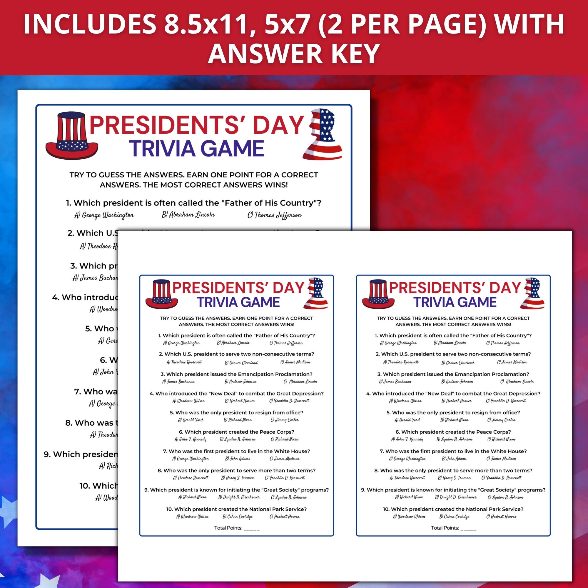 Presidential Trivia Questions And Answers Printable