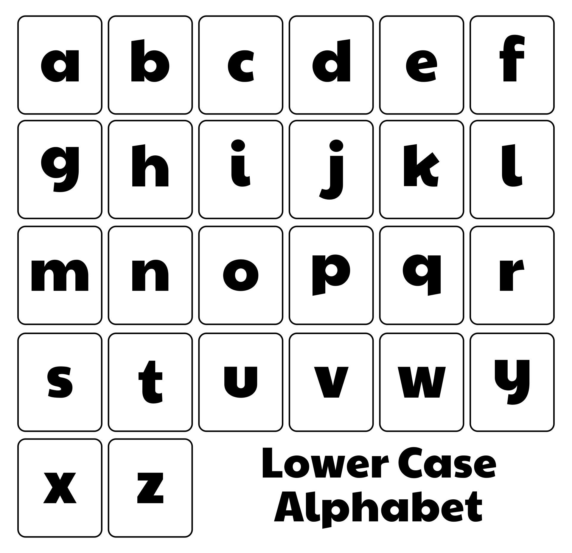 Free Printable Lowercase Alphabet Letters