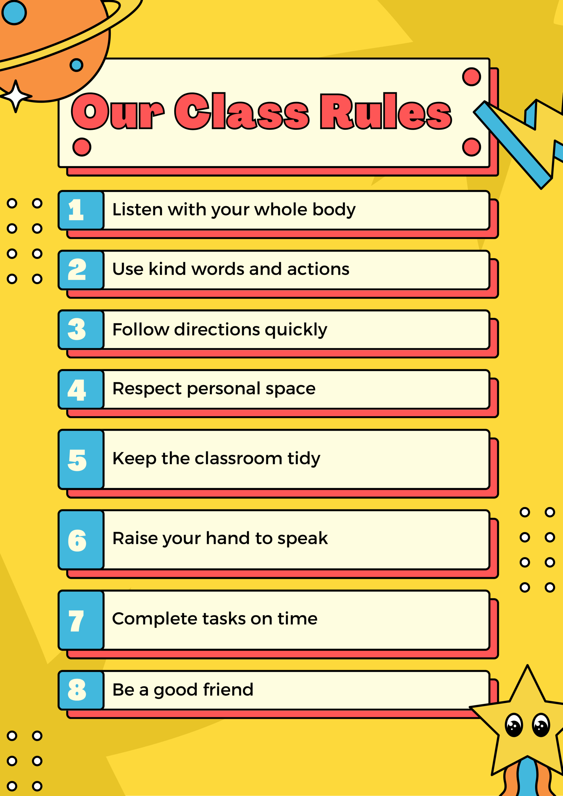 Printable Autism Classroom Rules Free Download