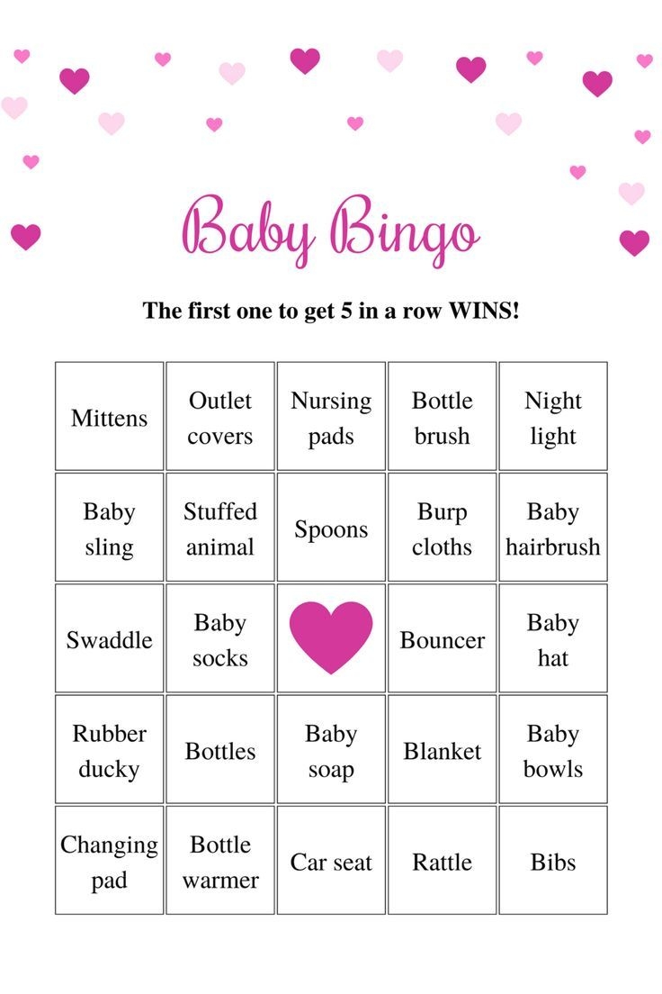 Free Printable Baby Bingo Cards