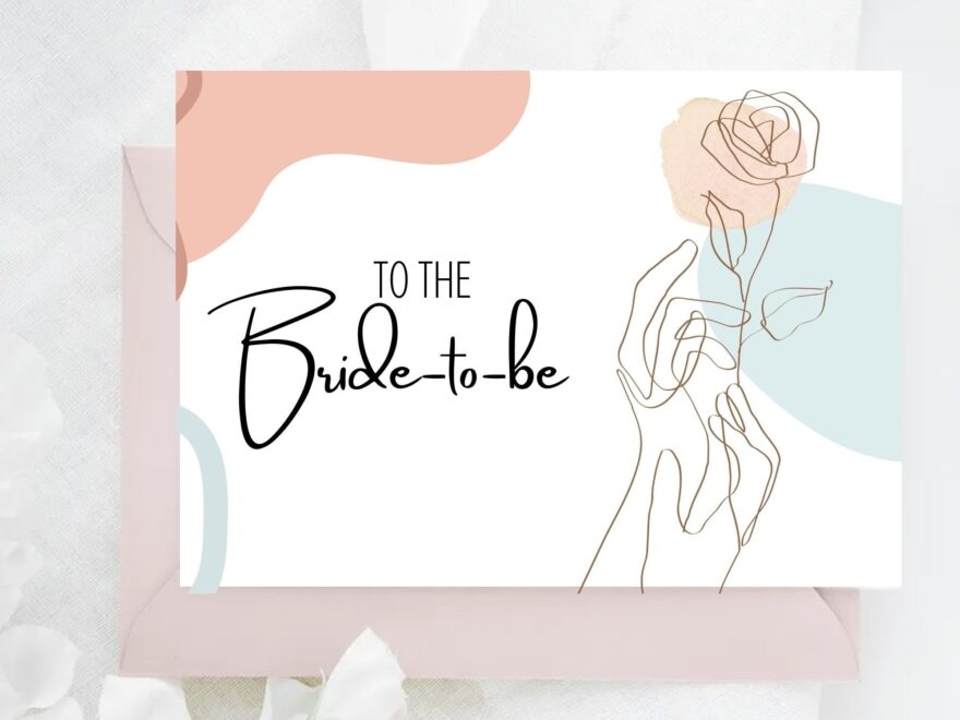 Printable Bridal Shower Card To The Bride to be Card Wedding Bridal Shower PDF Instant Download 5x7 Digital Greeting Card Etsy