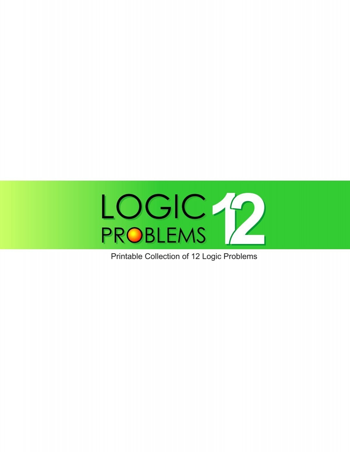 Printable Collection Of 12 Logic Problems Puzzlers Paradise