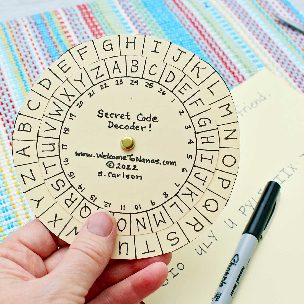 Printable DIY Secret Message Decoder Wheel For Kids Welcome To Nana s
