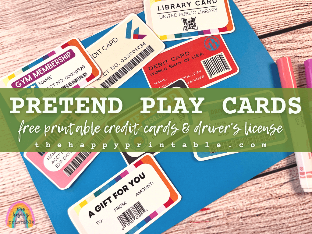 Printable Driver s License And Credit Cards For Pretend Play The Happy Printable