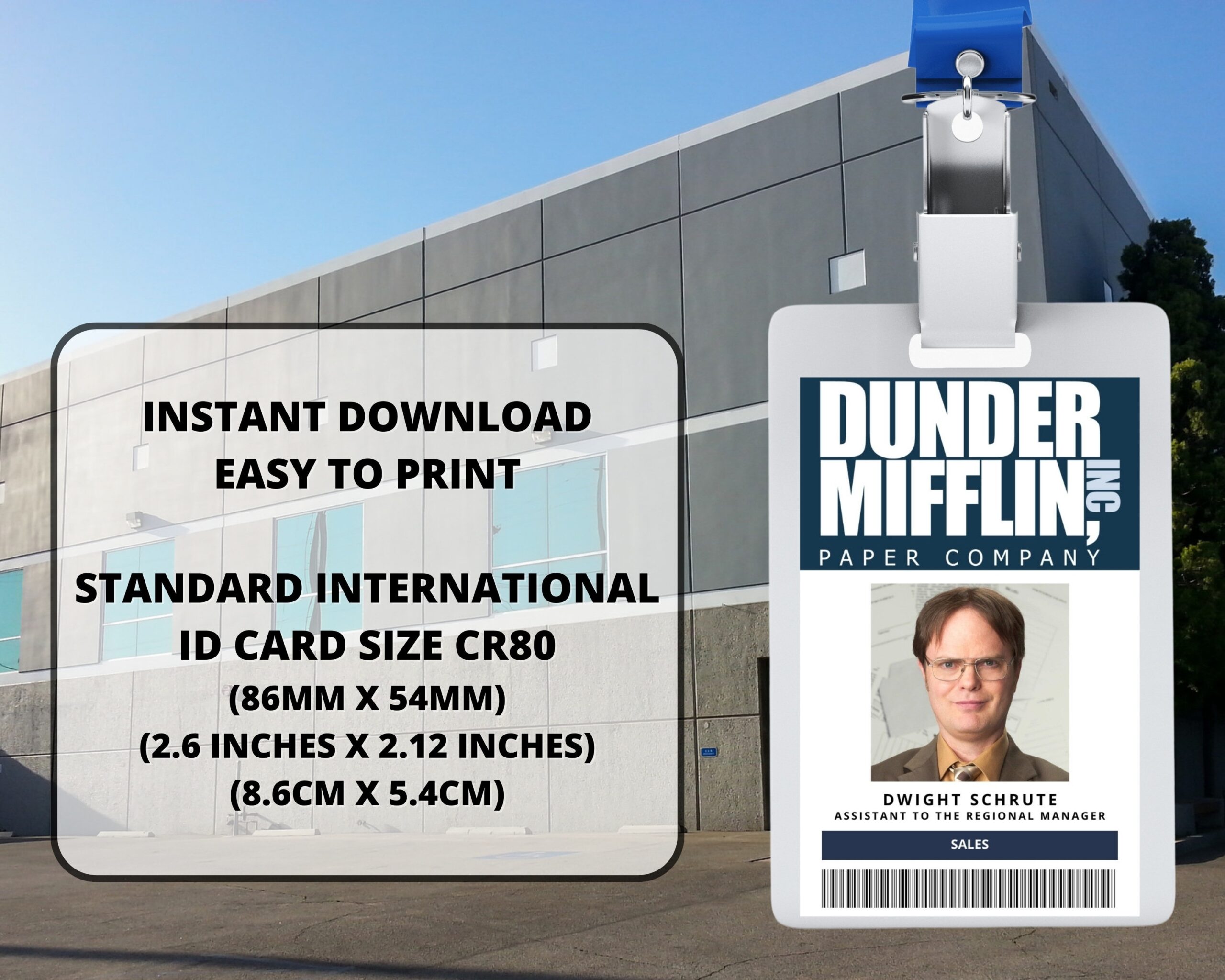 PRINTABLE Dwight Schrute The Office Memorial Cosplay Id Card Id Badge Name Badge Pass Replica Tshirt Card Fancy Dress Halloween Etsy Finland