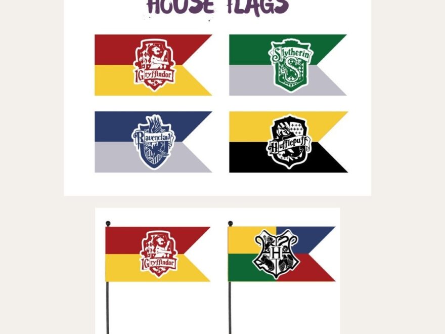 Printable Hogwar House Party Flags Logo School Of Witchcraft And Wizardry Harry Pott Gryffindo Hufflepuf Slytheri Ravenclw Instant Download Etsy