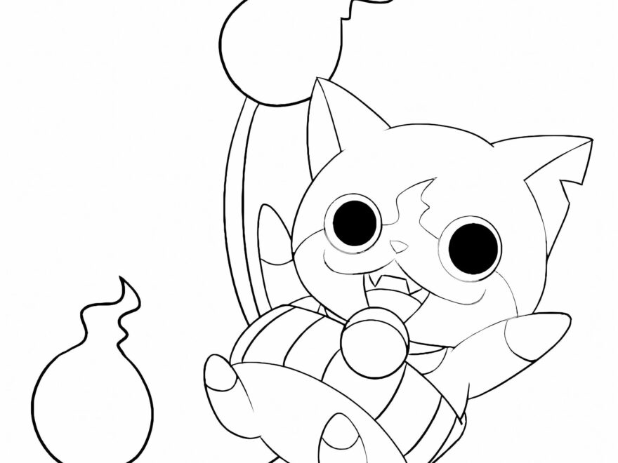 Printable Jibanyan Coloring Page