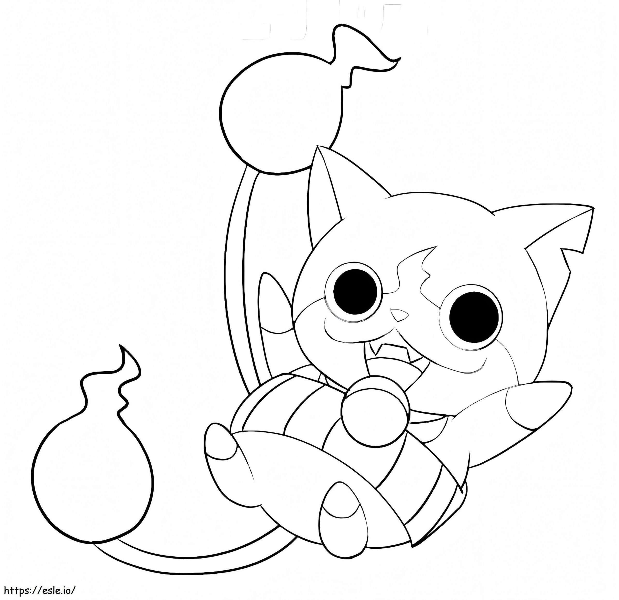 Printable Jibanyan Coloring Page