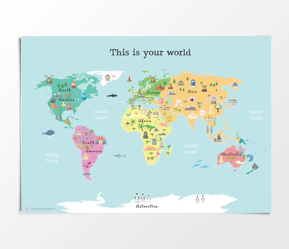 Kid Friendly World Map Printable