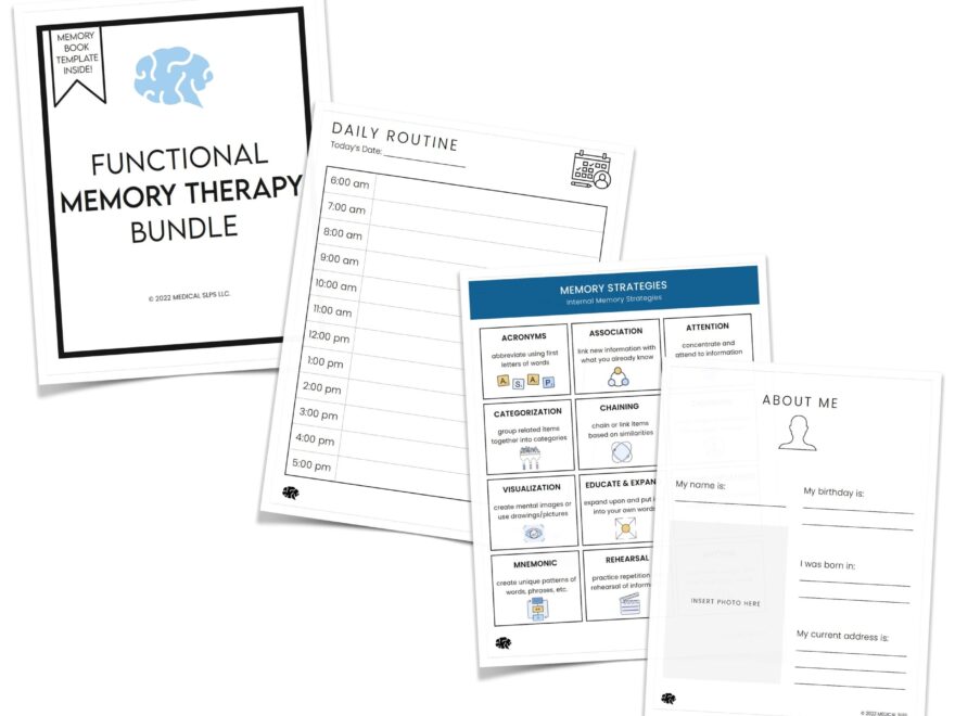 Printable Memory And Orientation Book Medical SLPs
