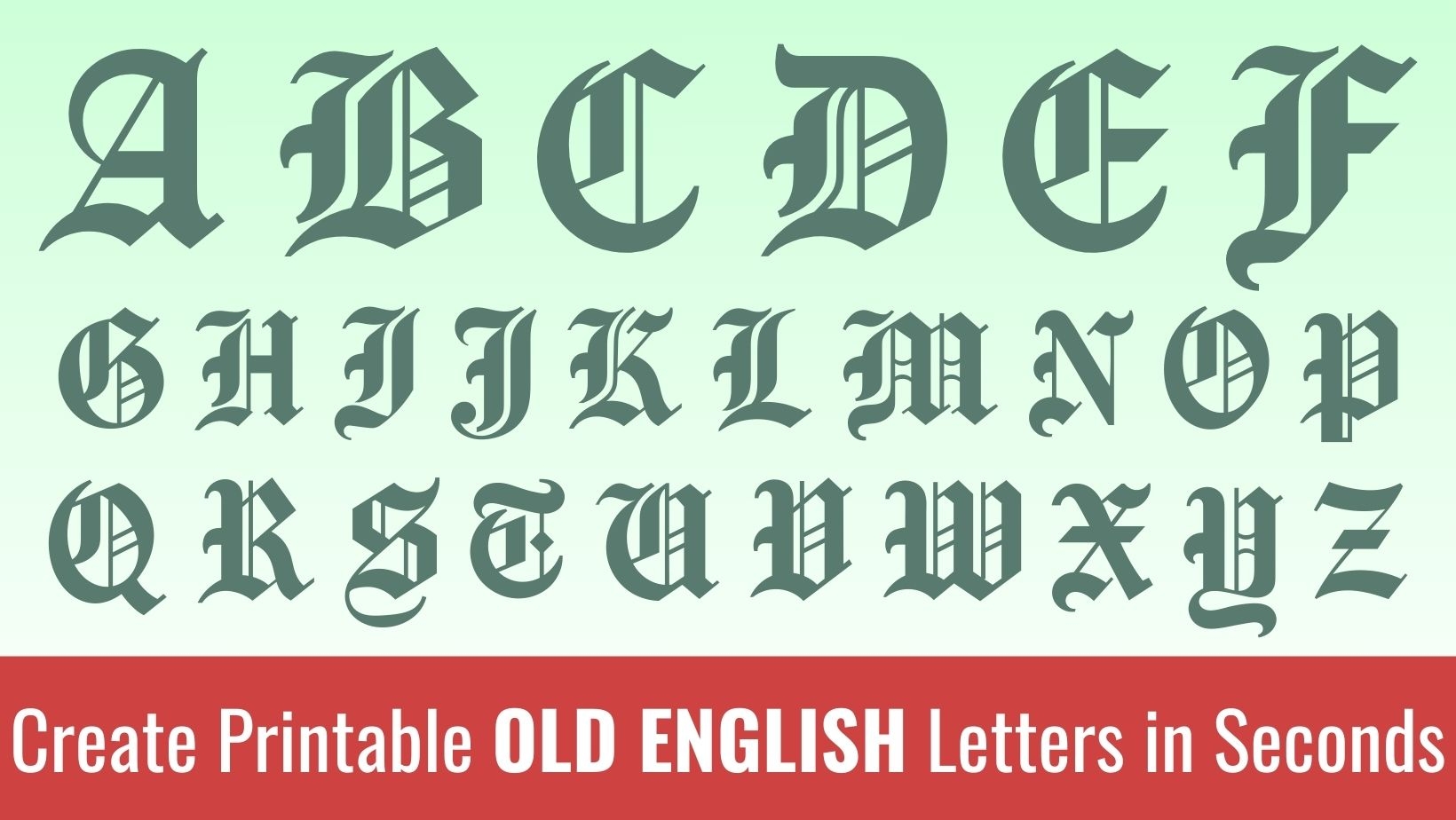Printable Old English Letters Free Alphabet Font Letter Templates