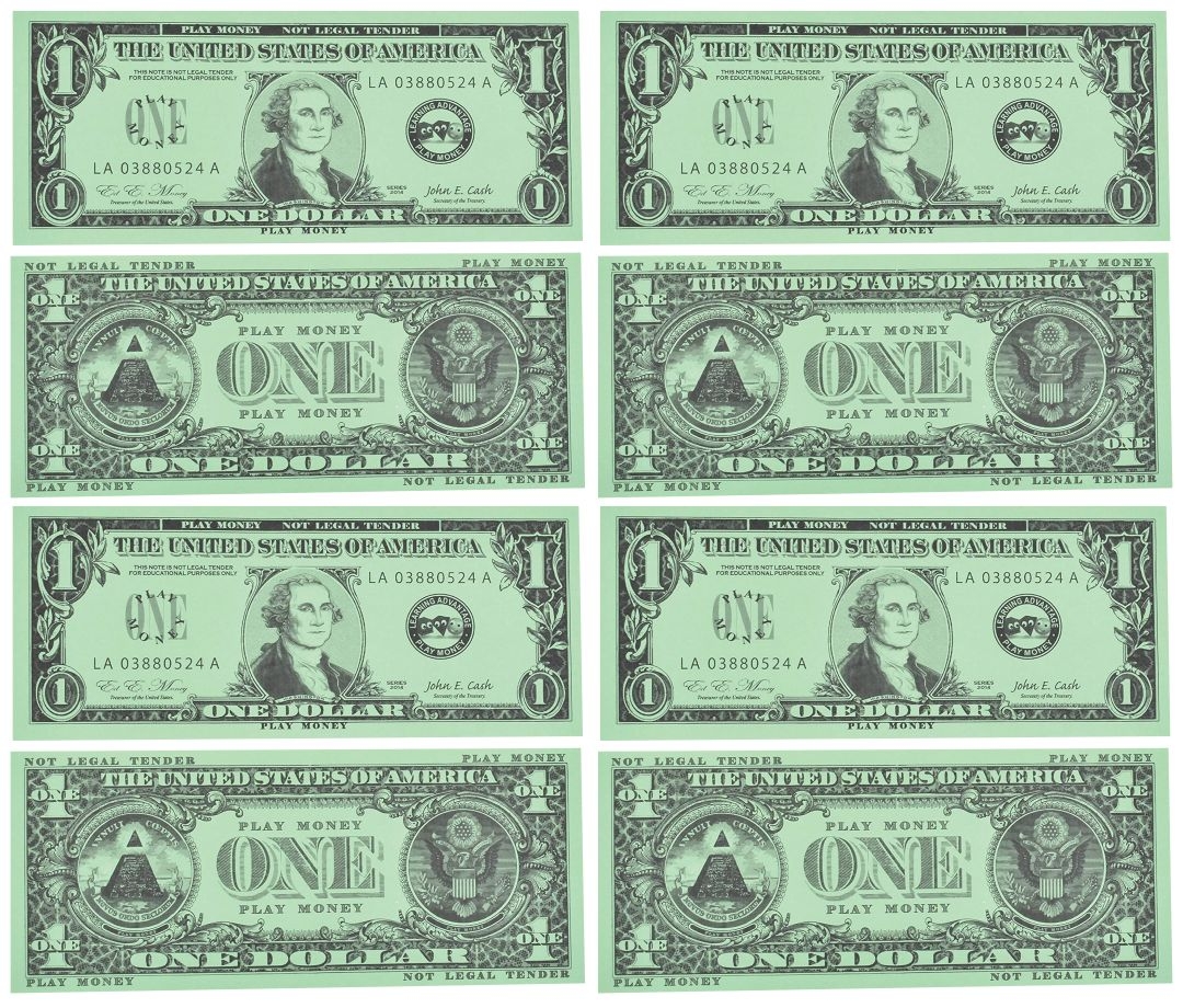 Printable Play Money Front And Back