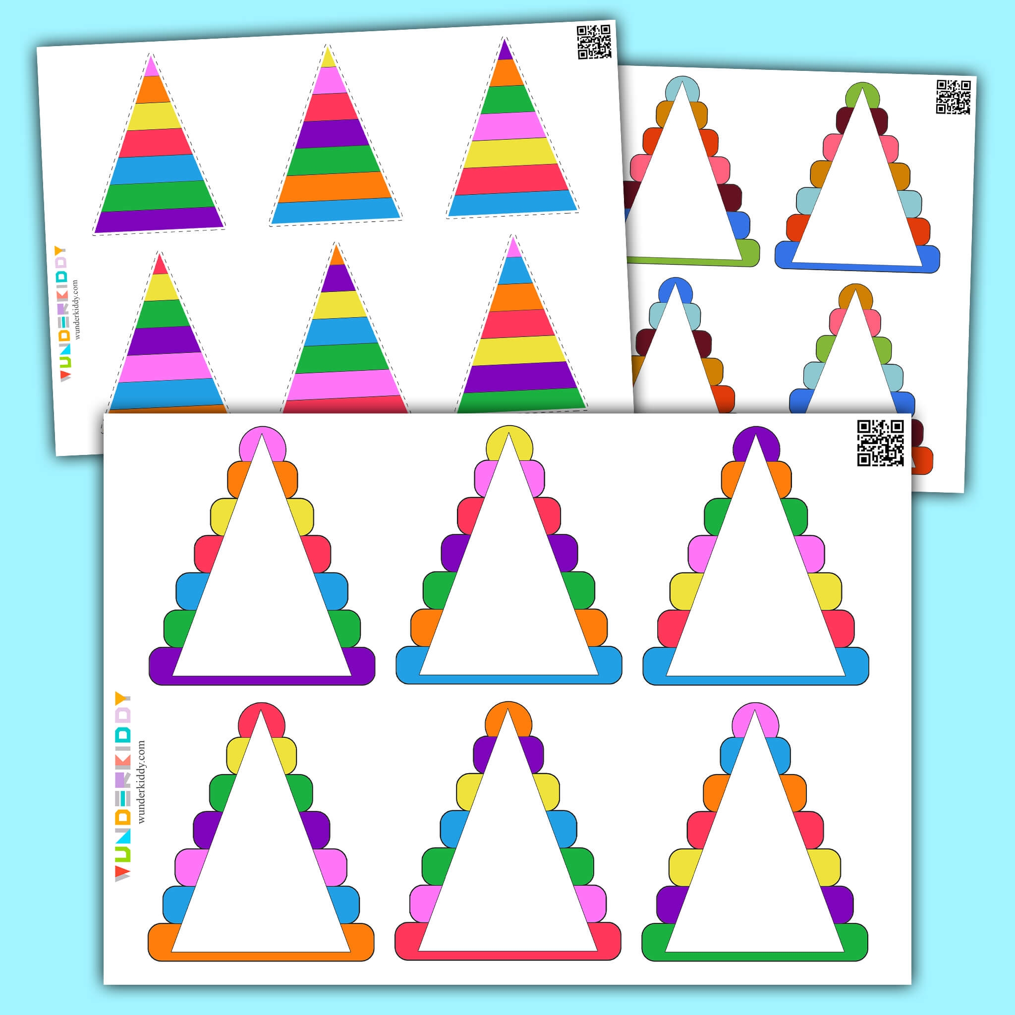 Printable Pyramid Toy Cut And Paste Preschool Worksheets