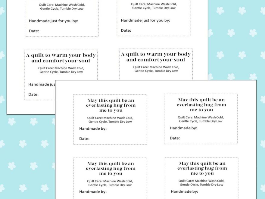 Printable Quilt Labels Freemotion By The River
