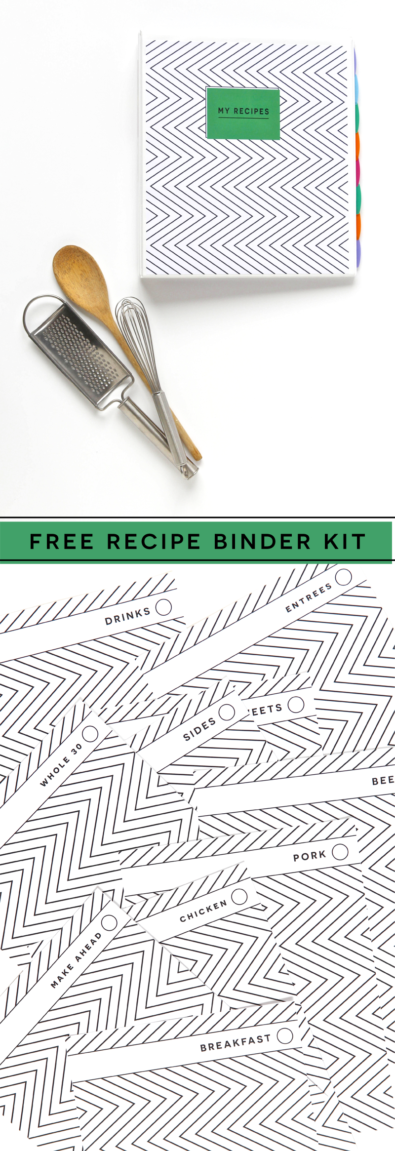 Printable Recipe Binder Kit FREE From Paging Supermom