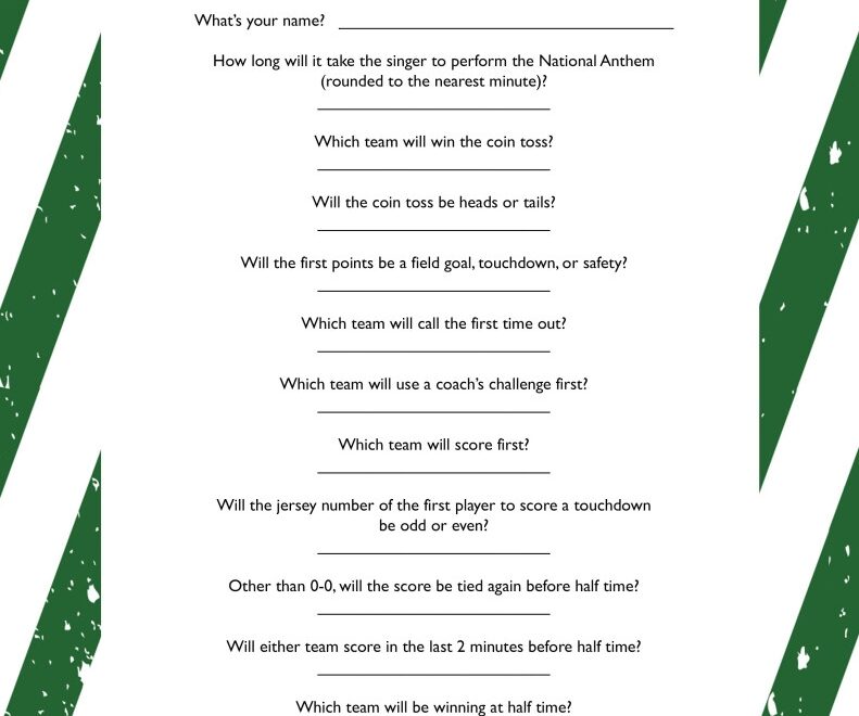 Printable Super Bowl Party Game Wit Wander