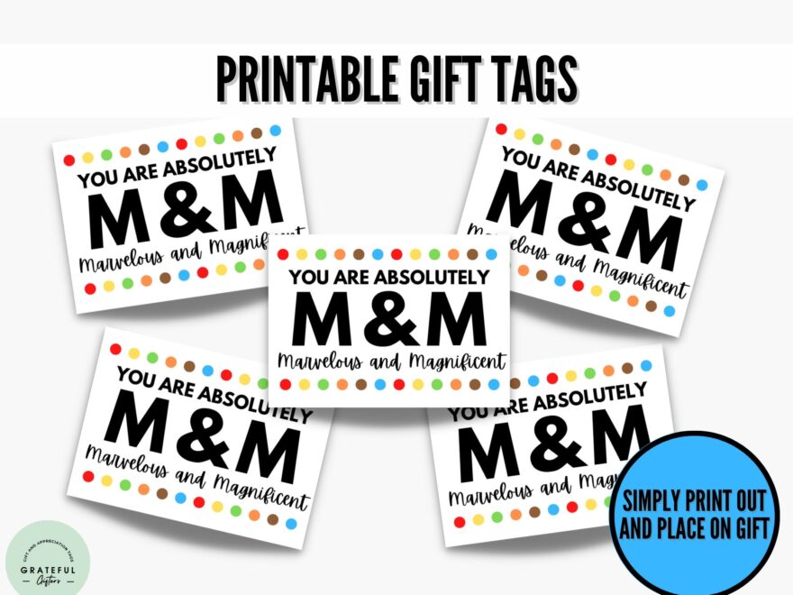 PRINTABLE You Are Absolutely Marvelous And Magnificent Candy Gift Tags Appreciation For Staff Candy PDF Gift Tag M M Tags Chocolate Etsy