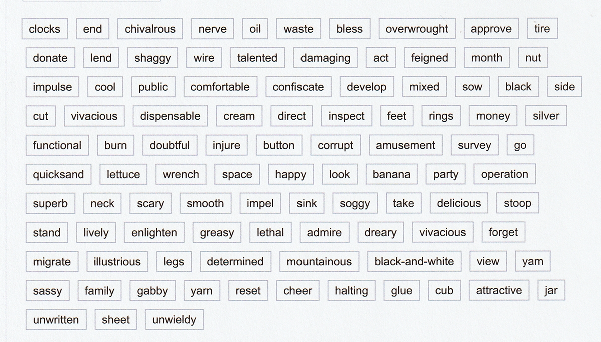Printable Magnetic Poetry Word List