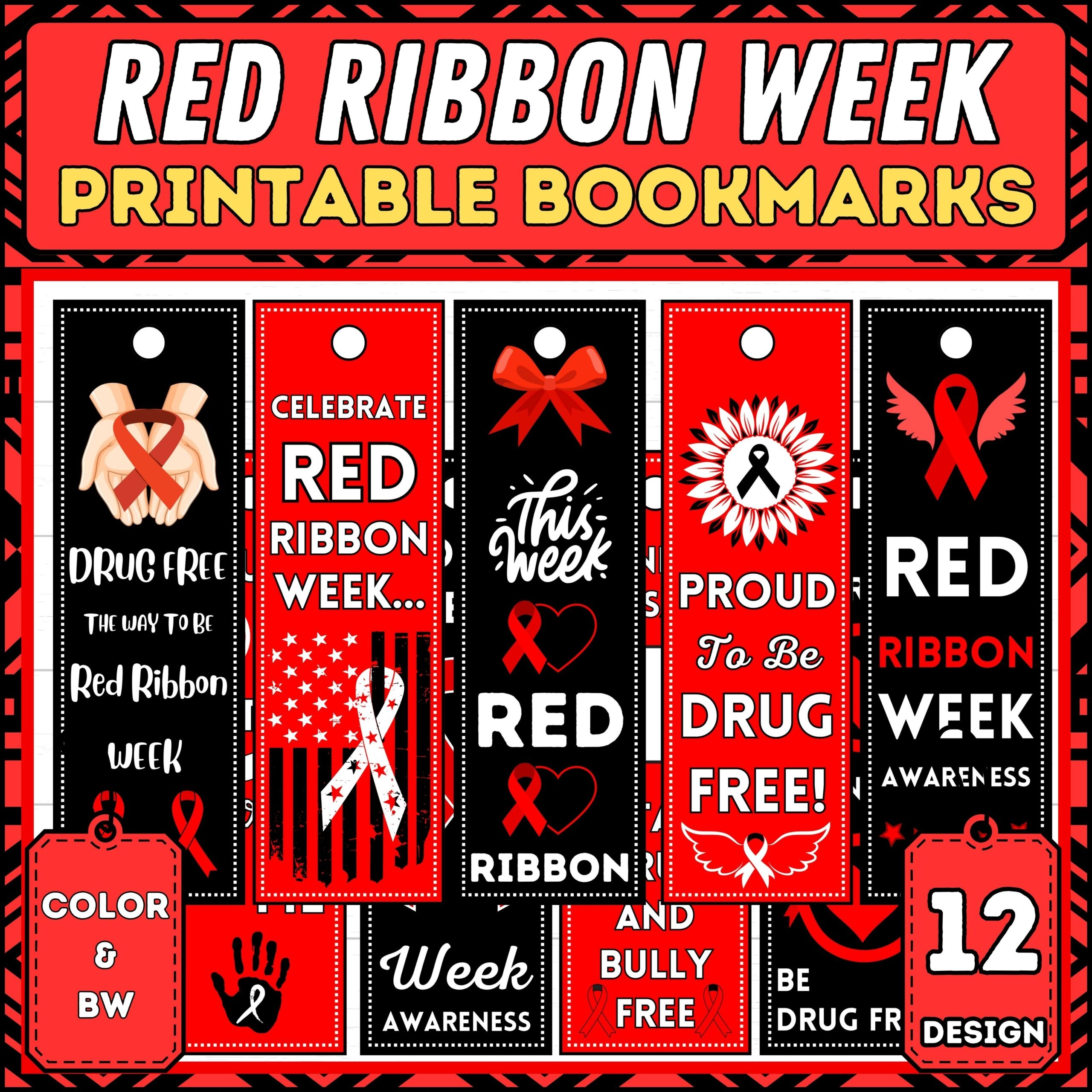 Red Ribbon Week Reading Bookmarks Just Say No Red Ribbon Week Bookmarks Made By Teachers