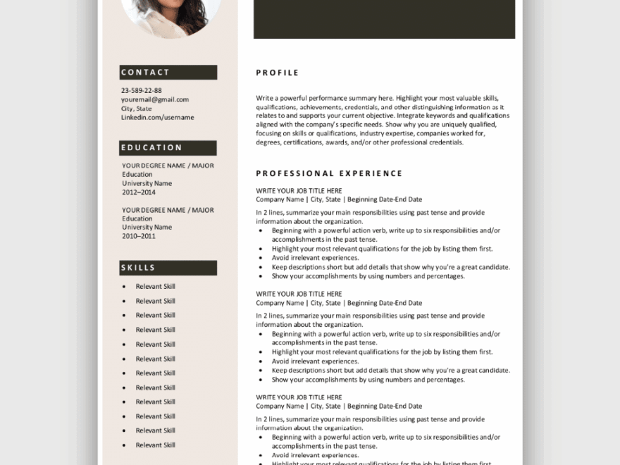 Resume Templates Free Download Customize In Microsoft Word