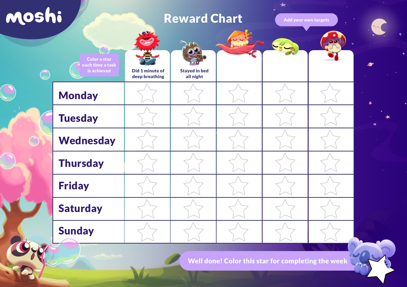 Printable Reward Charts For Toddlers