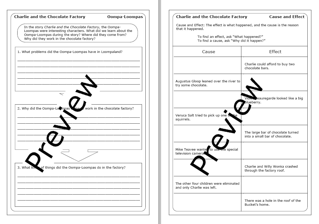 Roald Dahl Charlie And The Chocolate Factory Worksheets Made By Teachers