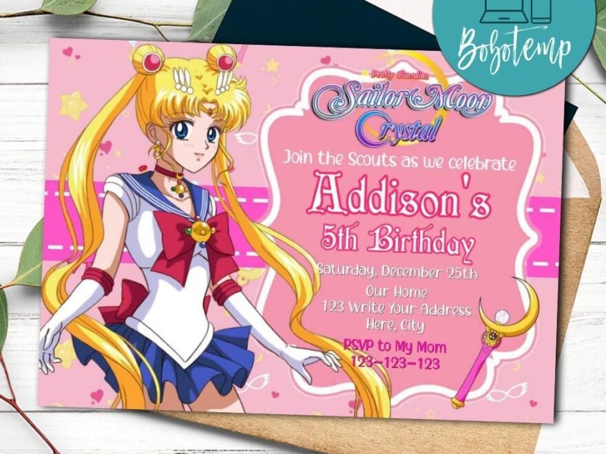 Sailor Moon Invitation Template To Print At Home DIY Bobotemp