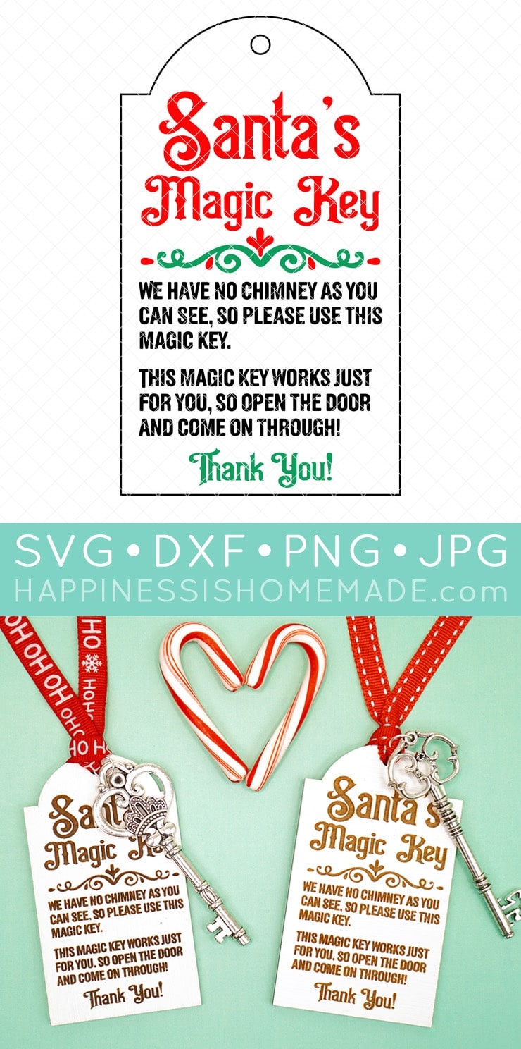 Santa s Magic Key Printable Tag SVG File Happiness Is Homemade