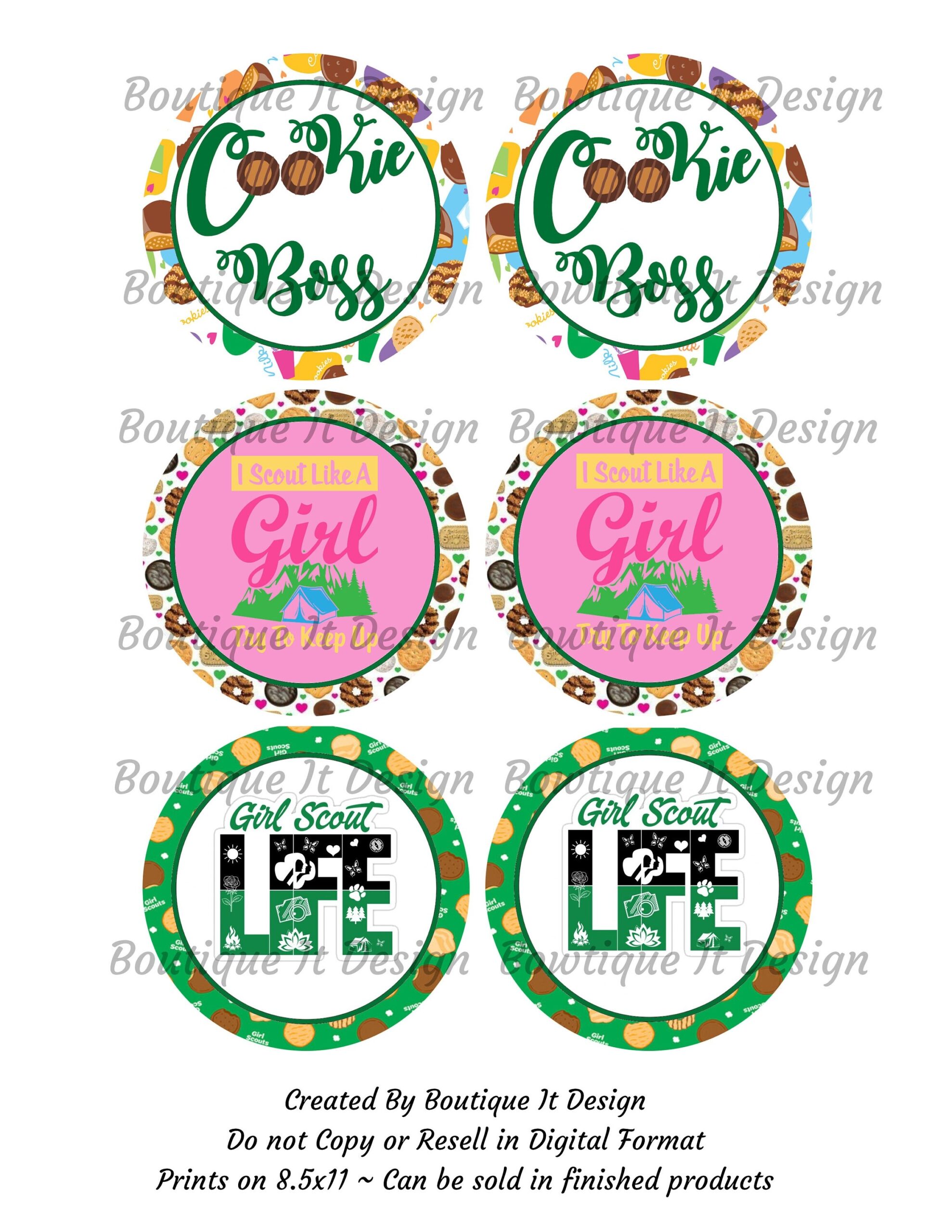 Scout Girl 1 2 5 Inch Flatback Button Image 8x11 5 Sheet Etsy Australia