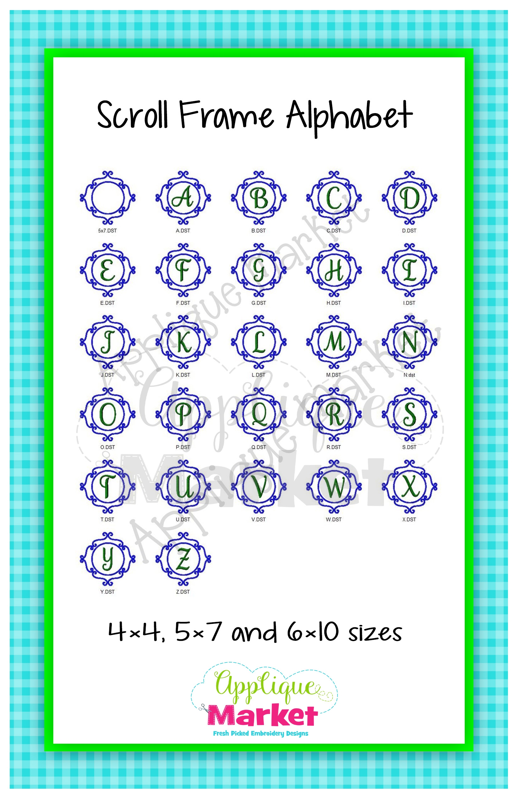 Scroll Frame Alphabet